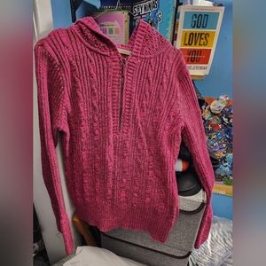DKNY Knitted Zip Up Sweater
